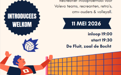 🏐 Indoor afsluittoernooi VOLEVO – maandag 11 mei!